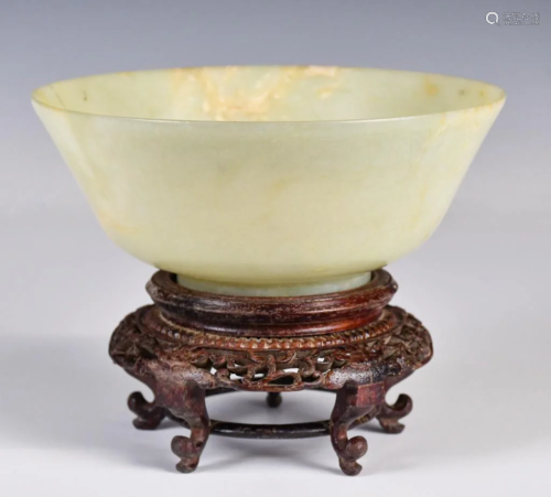 A Celadon Jade Bowl, 19thC