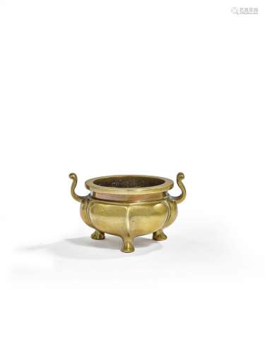 清十八世紀 銅三足爐 「乾清宮」款