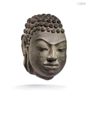泰國 陀羅缽地王朝 八世紀 石雕釋迦摩尼佛頭像