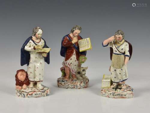Three early 19th century pearlware Staffordshire figures of ...