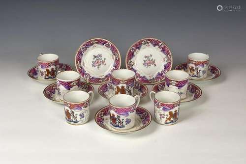 A set of eight 19th century Samson of Paris porcelain cabine...