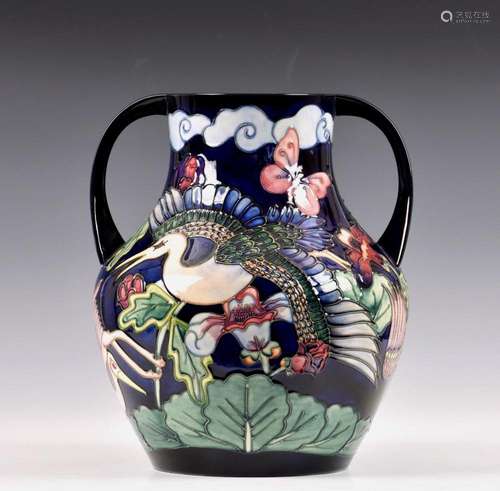 A large twin handled Moorcroft "Kyoto" vase by Rac...