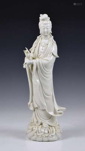 A Blanc de Chine figure of Guanyin Continental, 20th century...