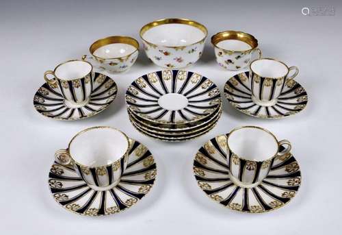 A small collection of Staffordshire Davenport cups & sau...