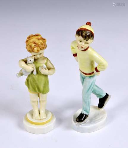 Two Royal Worcester 'Days of the week' figures compr...