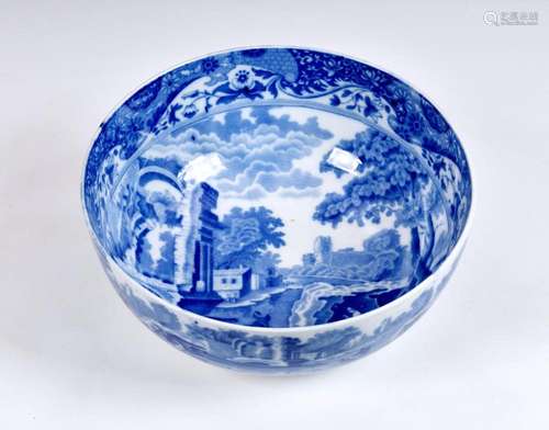 A Copeland Spode blue and white transfer printed bowl in the...