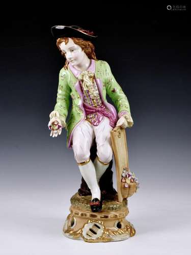 An oversized Meissen porcelain style Dandy figurine the Dand...