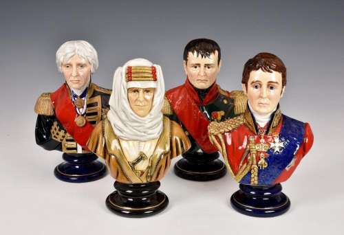 Four Michael Sutty hand painted sculpture busts comprising t...