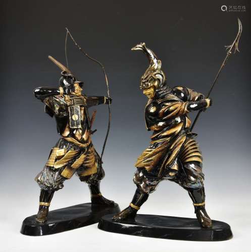 Two Michael Sutty porcelain Samurai Warriors one modelled ho...