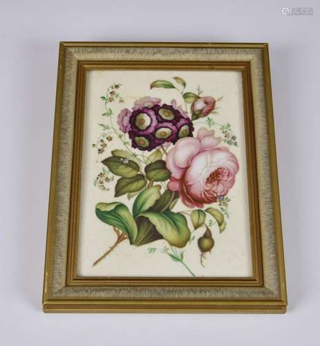 An early 19th century English painted porcelain plaque featu...