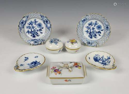 A small collection of modern Meissen porcelain comprising of...