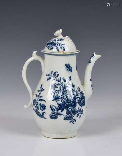 A Coughley porcelain coffee pot and cover transfer-printed i...