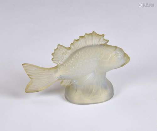 A relief moulded opalescent glass fish in the style of Laliq...