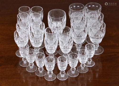 A suite of Waterford Colleen pattern crystal glasses compris...