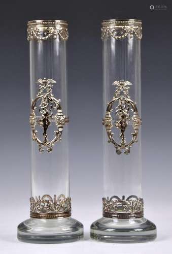 A pair of Portuguese Topazio Casquinha silver plate mounted ...