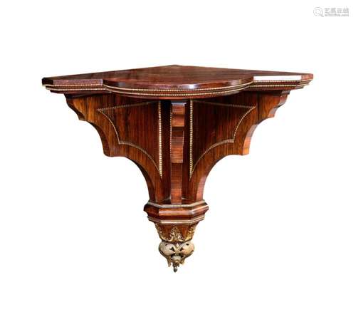 A fine 19th century rosewood and ormolu clock bracket with b...