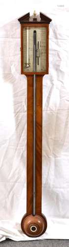 A 19th century mahogany stick barometer by Roncoroni of Holb...