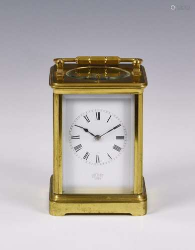 A late 19th century brass carriage clock by Richard & Co...