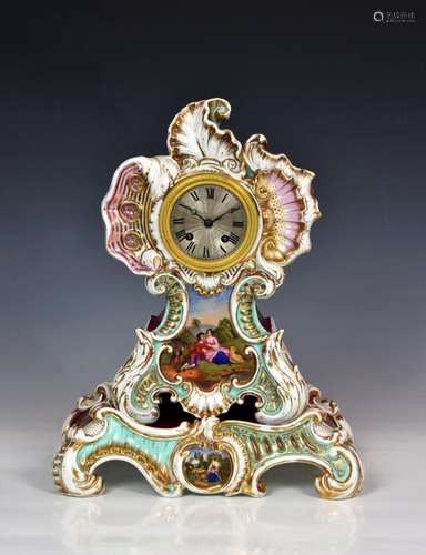 A French porcelain mantel clock 19th century,