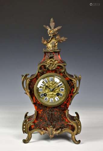 A 19th century boulle twin train mantel clock the 'P. Ja...