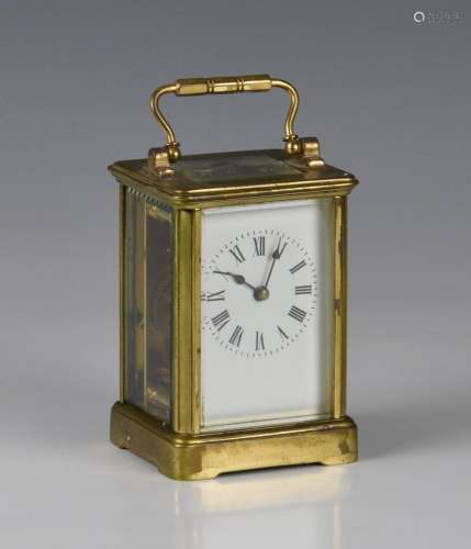A French gilt brass carriage clock
