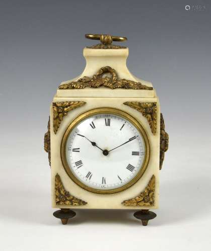 A French white marble and gilt metal table clock late 19th /...