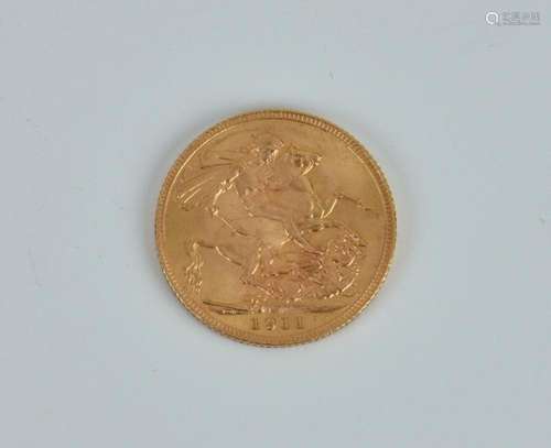 A George V 1911 full Gold sovereign