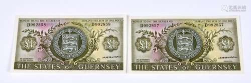 BRITISH BANKNOTES - The States of Guernsey - One Pounds - co...