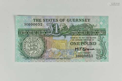 BRITISH BANKNOTE - The States of Guernsey One Pound c. 1980,...