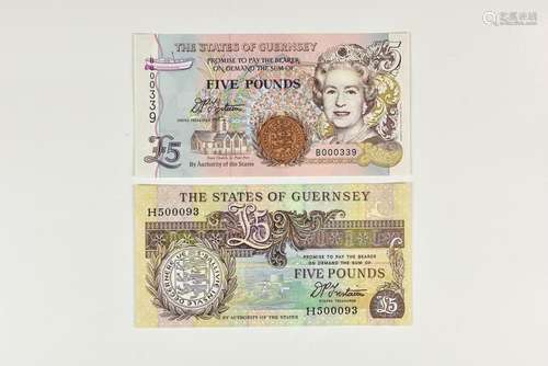 BRITISH BANKNOTES - The States of Guernsey - Five Pounds (2)...