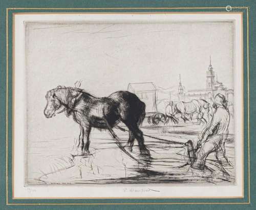 Edmund Blampied R.E. (Jersey, 1886-1966) "Ostend Horse&...