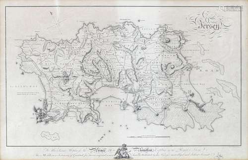 A late 18th century map of the island of Jersey