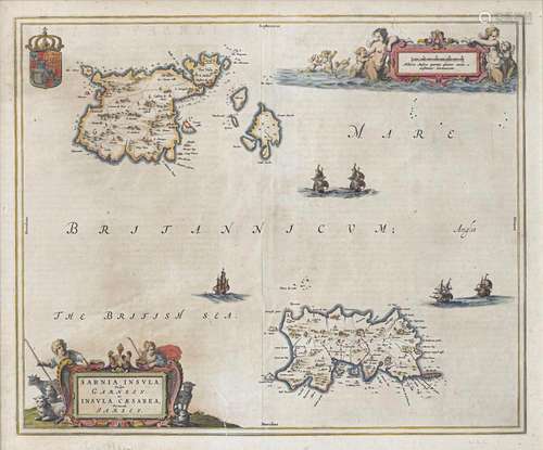 Joan Blaeu (1596-1673), Map of Jersey and Guernsey, inscribe...