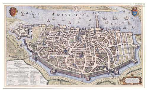 After Sir Peter Paul Rubens Town plan of the City of Antwerp...