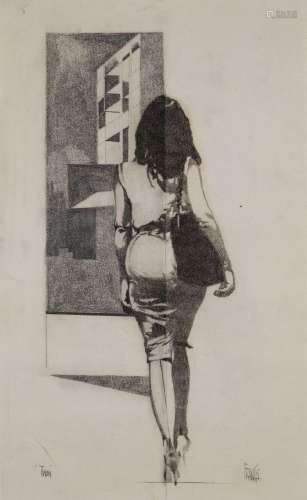 MikeFrancis,Britishb.1939-Twin;pencilonpaper,signedlowerri