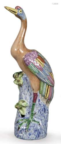 "Heron" in Chinese porcelain with polychrome ename...