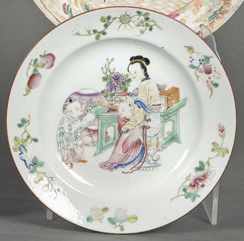 Porcelain plate from the Compañía de Indias with polychrome ...