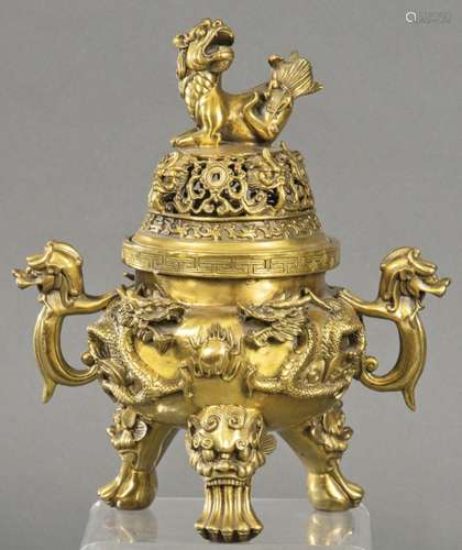 Gilt bronze incense burner, China Qing Dynasty ff. S. XIX.