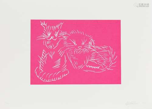 AiWeiwei,Chineseb.1957-Cats(PinkEdition),2022;screenprintinc