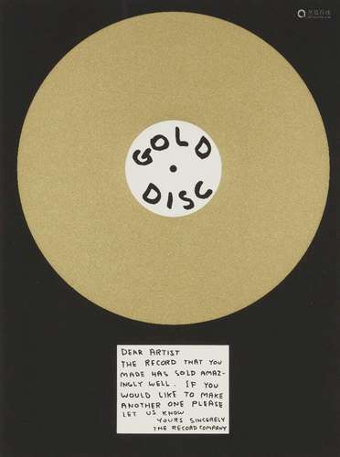 DavidShrigleyOBE,Britishb.1968-GoldDisc,2012;screenprintinc