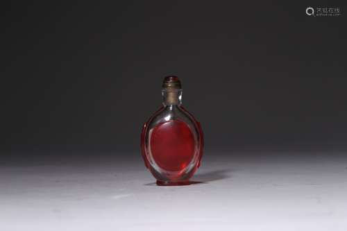 Red Overlay Glassware Snuff Bottle