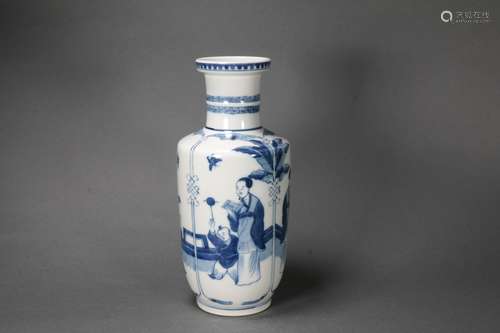 Blue and White Figure Vase