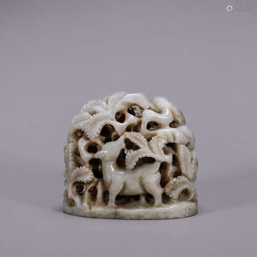 Carved Jade Autumn Scenery Vessel