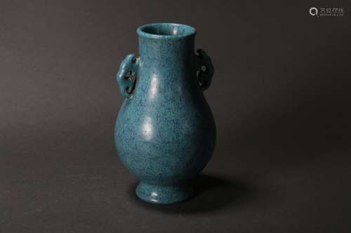 Lujun-Glazed Double-Eared Vase