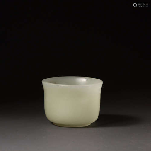 Carved Hetian Jade Cup