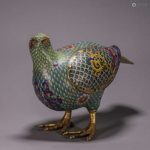 Cloisonne Enamel Bird Statue