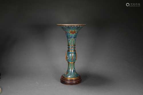 Bronze Enamel Beaker Vase