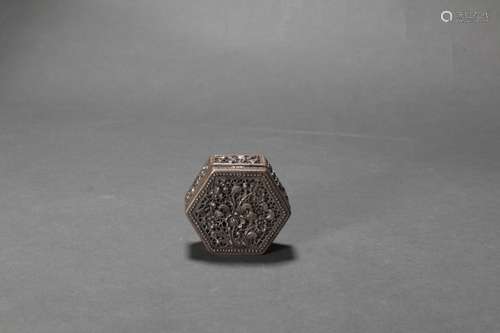 Silver Openwork Hexagonal Pomander