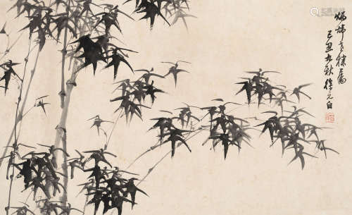 1893～1957 徐元白 竹 纸本 镜片