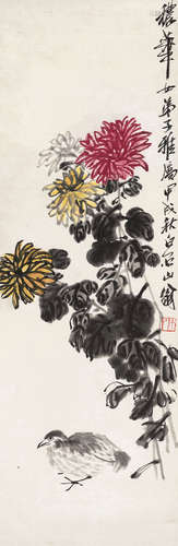 1864～1957 齐白石 花卉 设色纸本 立轴